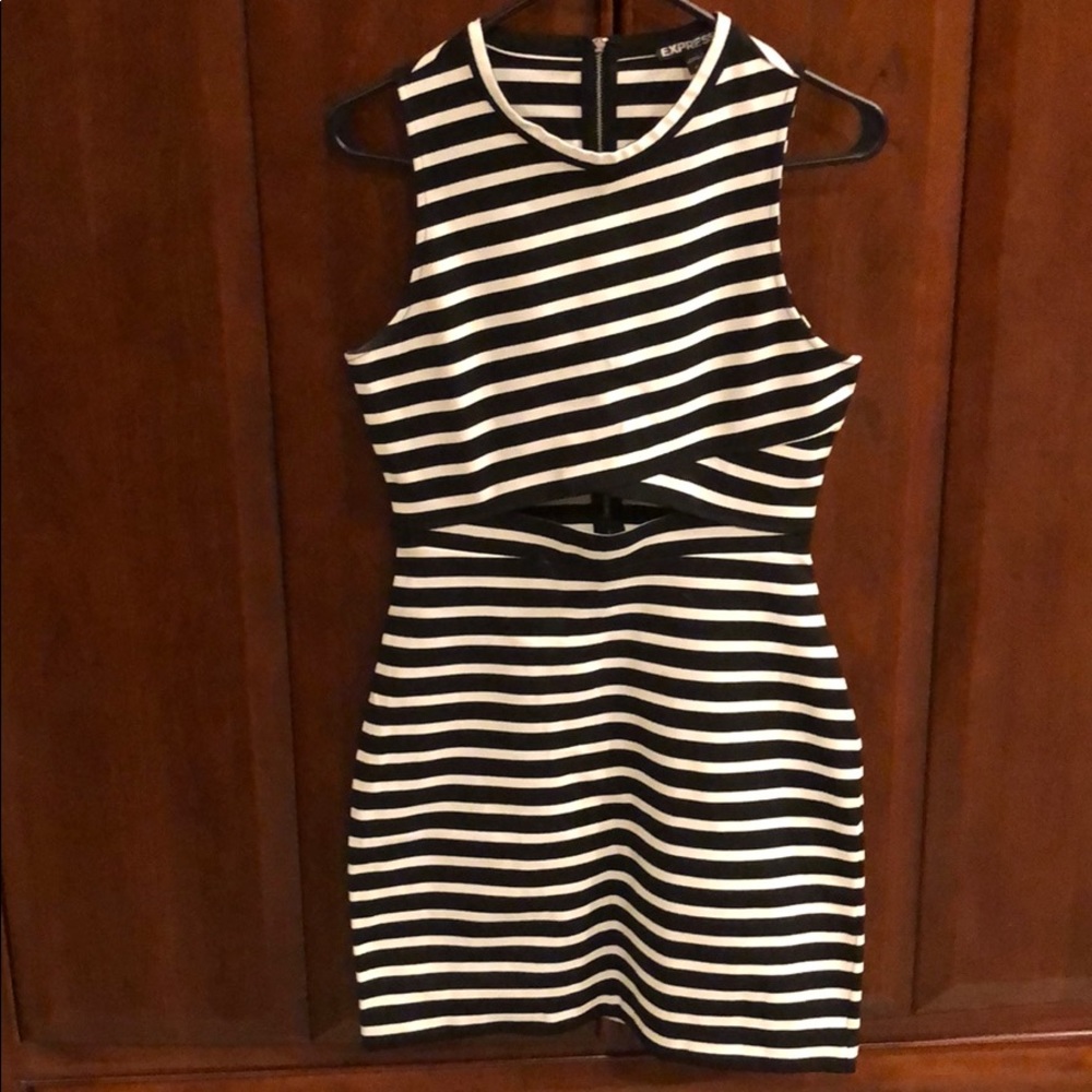 Black and White Striped Dress